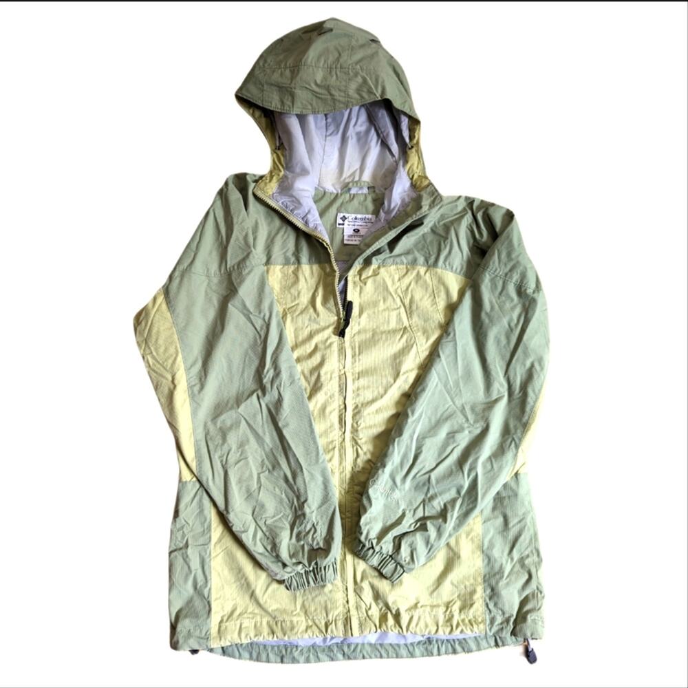 Vintage Columbia Lightweight Packable Spring Green Rain Coat Windbreaker Jacket